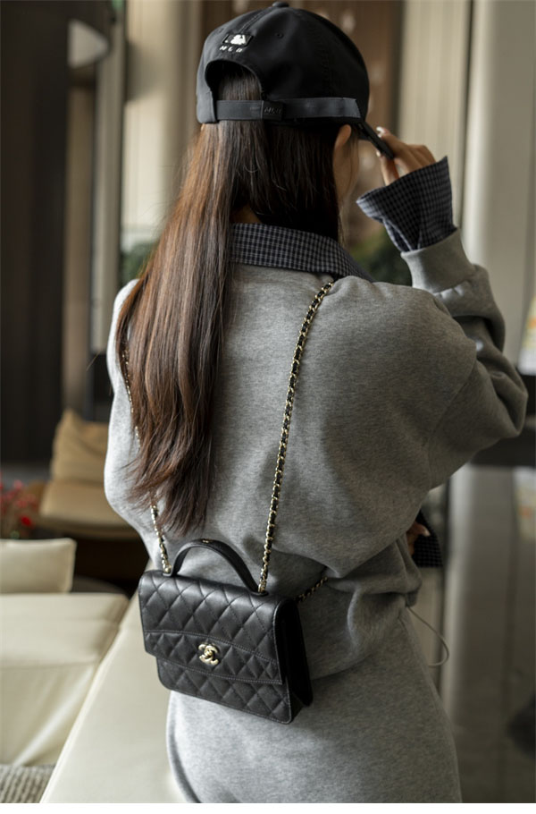 샤넬 25C 탑 핸들 미니 백팩