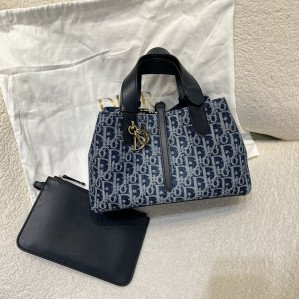 디올 뚜주흐 스몰 백 데님 오블리크