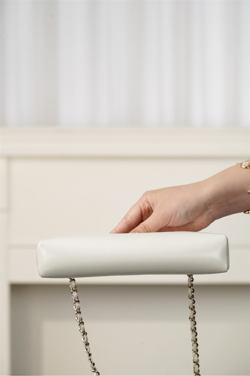 샤넬 25P 31 나노 쇼핑 백 실버메탈 화이트