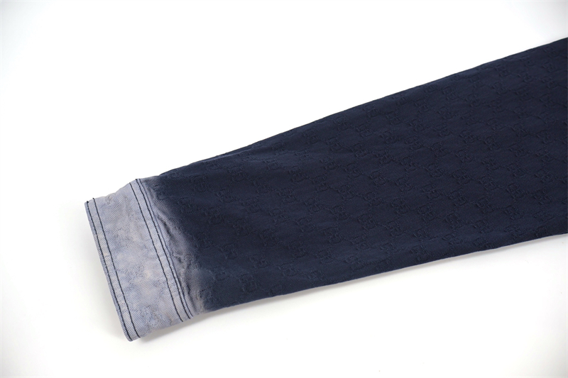 구찌 블리치 GG 코튼 데님 자카드 셔츠