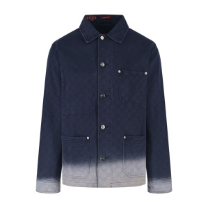 구찌 블리치 GG 코튼 데님 자카드 셔츠