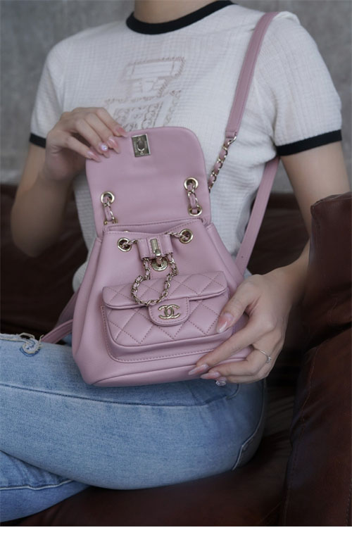 샤넬 24P 듀마 백팩 핑크