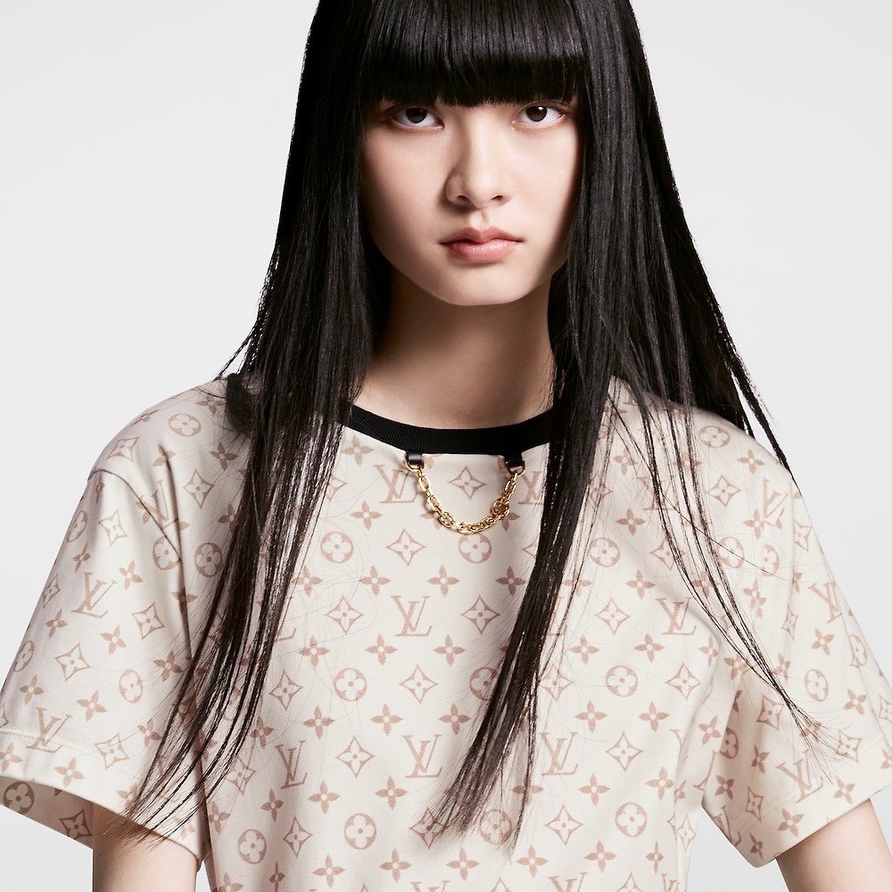 루이비통 3D 모노그램 그래픽 레큘러 핏 반팔 티셔츠