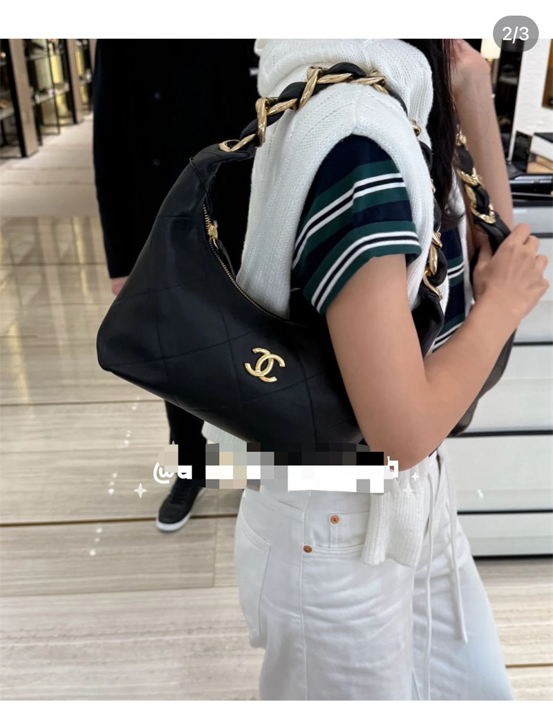 샤넬 25k 호보백 블랙 골드 메탈