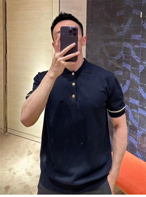 루이비통 LV컵 버튼 로프 자수 반팔 코튼 폴로 티셔츠