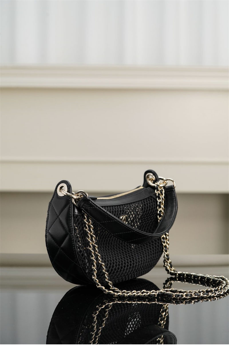 샤넬 25ss 메시 골드메탈 체인 미니 백