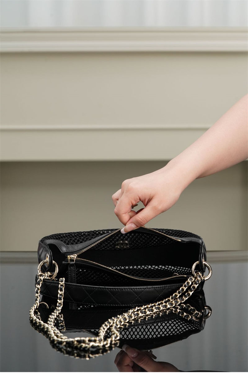 샤넬 25ss 메시 골드메탈 체인 미니 백