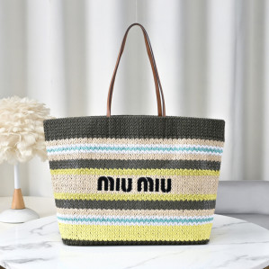 Miu Miu Raffia Woven Tote