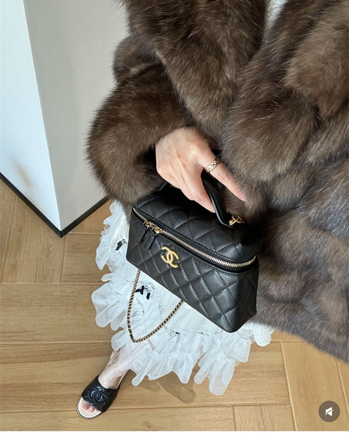 샤넬 25P 탑핸들 베니티백