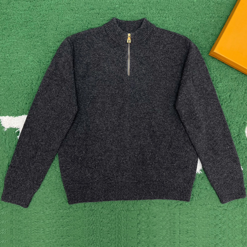 루이비통 x 박서보 모노그램 자카드 울 하프집업 풀오버 니트