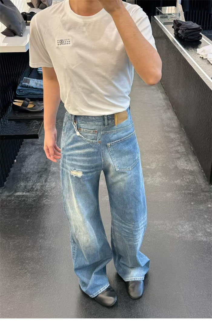 메종 마르지엘라 트위스트 와이드 레그 진