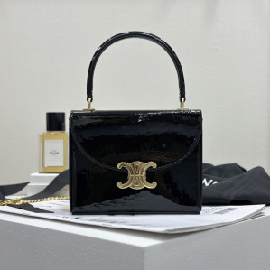 셀린느 스몰 박스 블랑딘 핸드백 블랙 에나멜 118593