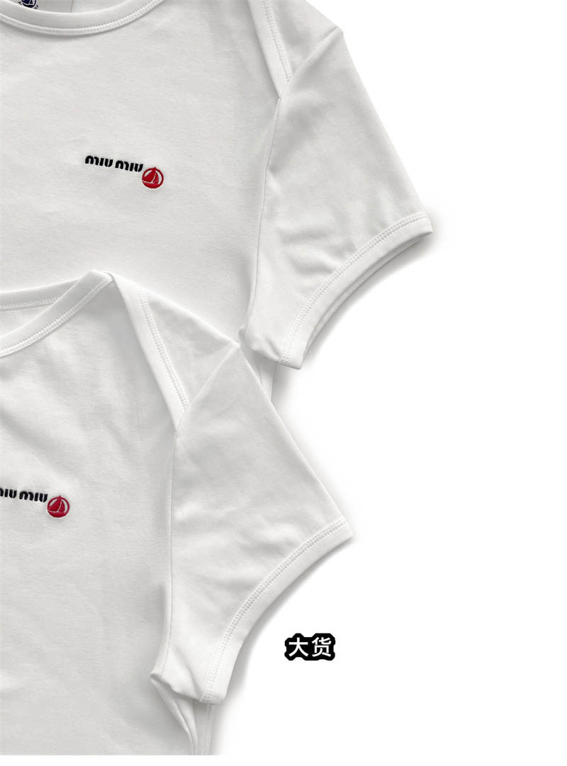 미우미우 x 프티바토 로고 반팔티셔츠