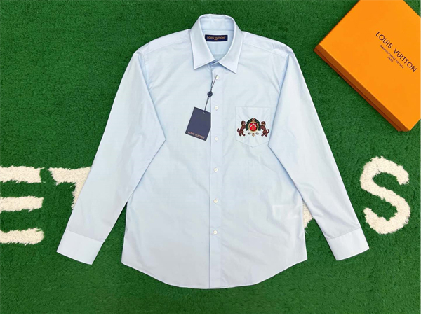 루이비통 LV도그 엠브로이더드 롱 슬리브드 코튼 셔츠