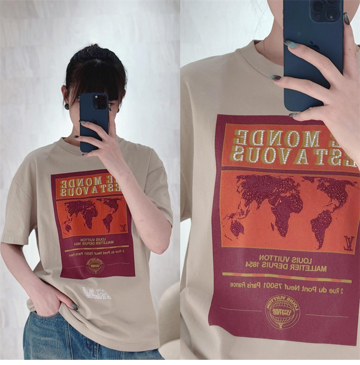 루이비통 Le Monde Est À Vous 그래픽 반팔 티셔츠