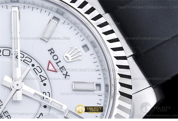 ZF공장 롤렉스 스카이드웰러 스틸 화이트다이얼 러버스트랩 텅스텐 Skydweller 336239 Wt WG_RU White ZF V2 Asia 2824