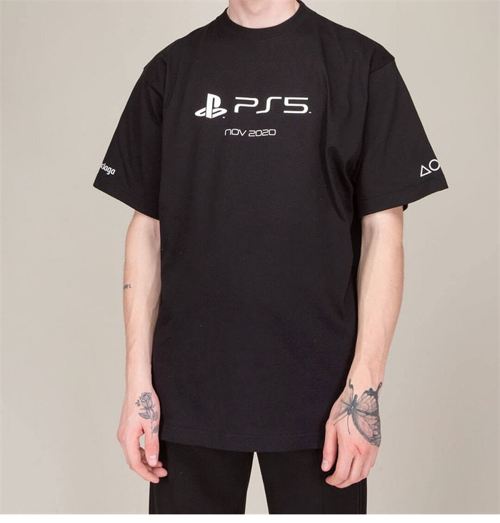 발렌시아가 x 소니 PS5 반팔 티셔츠