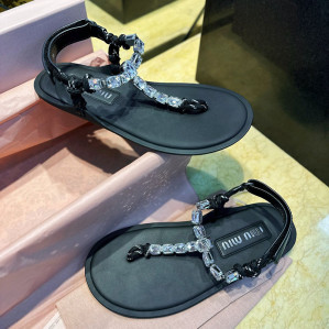 미우미우 코튼 코드 샌들