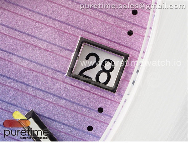 AMG공장 파텍필립 노틸러스 5711 화이트풀세라믹 퍼플그라데이션다이얼 화이트러버스트랩 AET Nautilus 5711 White Ceramic AMGF Best Edition Purple_Pink Dial on White Rubber Strap MIYOTA 9015