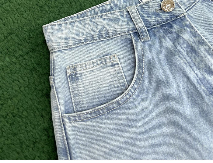 샤넬 시퀸 자수 워시드 데님 팬츠