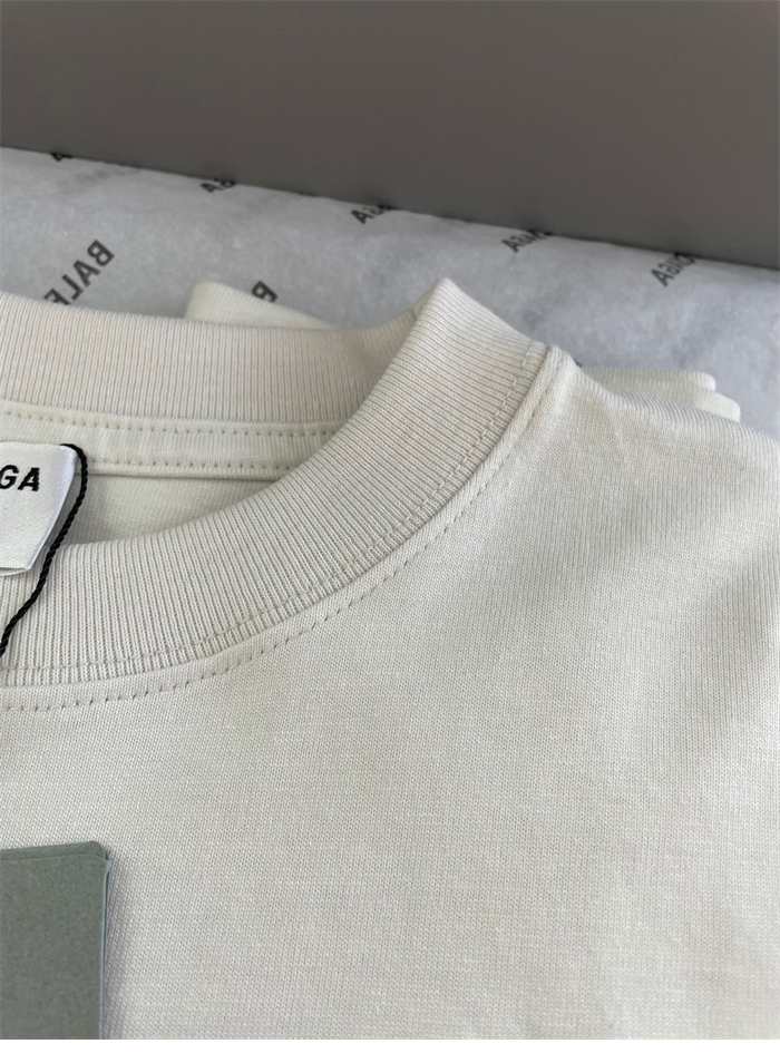 발렌시아가 웨이브로고 자수 반팔 티셔츠