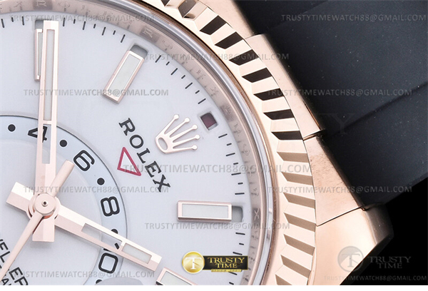ZF공장 롤렉스 스카이드웰러 로즈골드금통 화이트다이얼 러버스트랩 텅스텐 Skydweller 336235 Wt RG_RU White ZF V2 Asia 2824