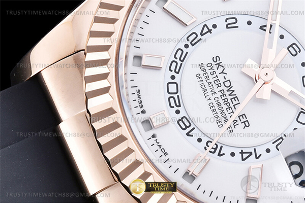 ZF공장 롤렉스 스카이드웰러 로즈골드금통 화이트다이얼 러버스트랩 텅스텐 Skydweller 336235 Wt RG_RU White ZF V2 Asia 2824