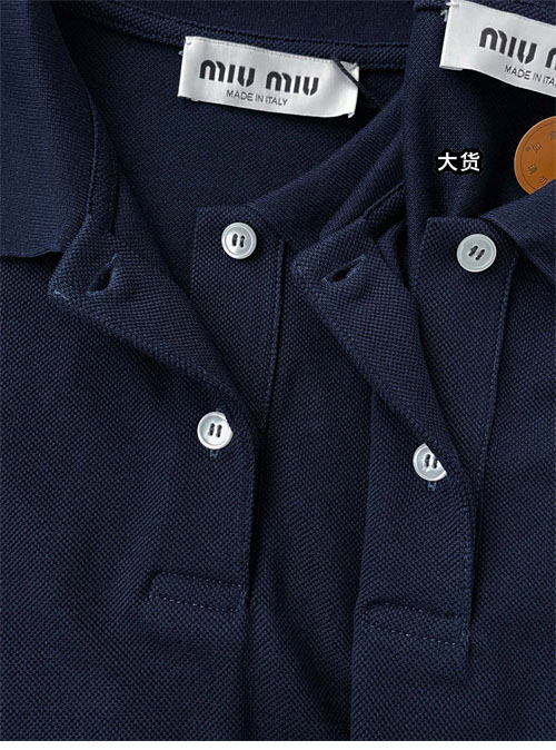 미우미우 코튼 피케 폴로 셔츠 2컬러