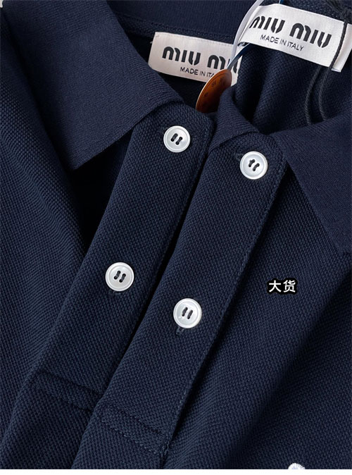 미우미우 코튼 피케 폴로 셔츠 2컬러