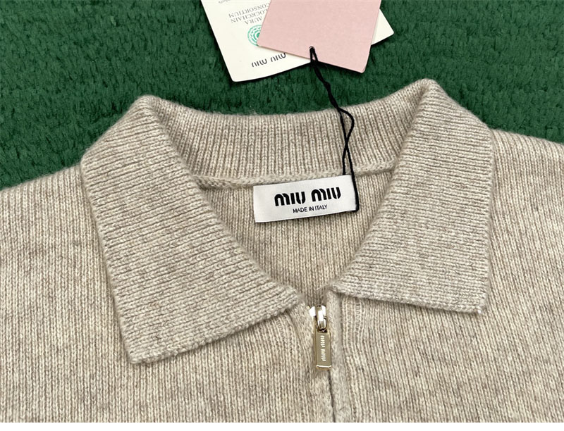 미우미우 셰틀랜드 울 캐시미어 집업 가디건