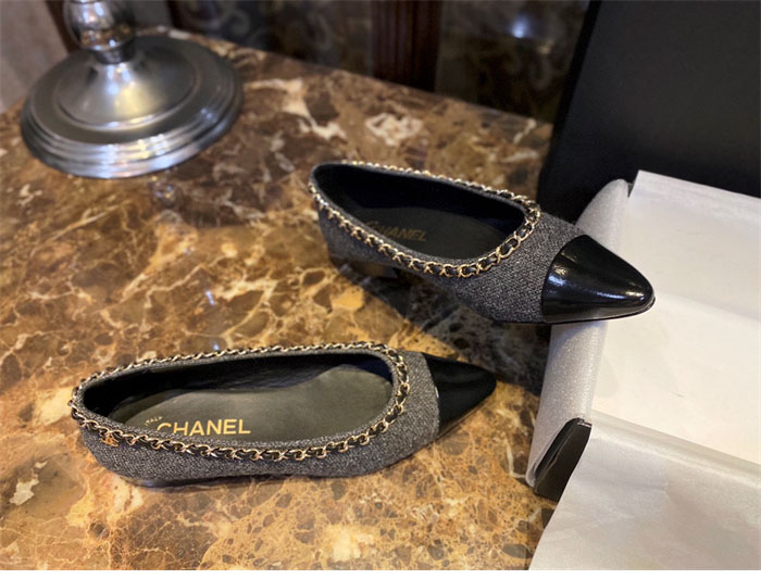 샤넬 트위드 메리제인 플랫 슈즈