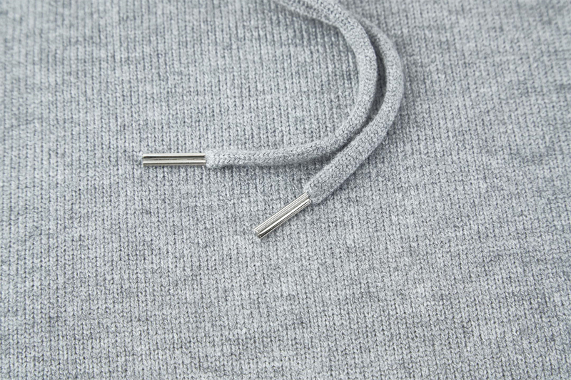 셀린느 로고 아플리케 리브드 울 캐시미어 후디