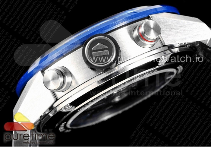 XF공장 칼리버호이어 블루 43 스켈레톤다이얼 Calibre Heuer 01 Chrono 43mm Blue Ceramic SS XF 1_1 Best Edition Skeleton Dial on SS Bracelet A1887