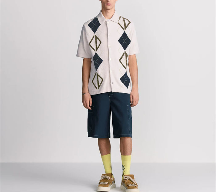 디올 CD 다이아몬드 블렌드 인타샤 아가일 셔츠