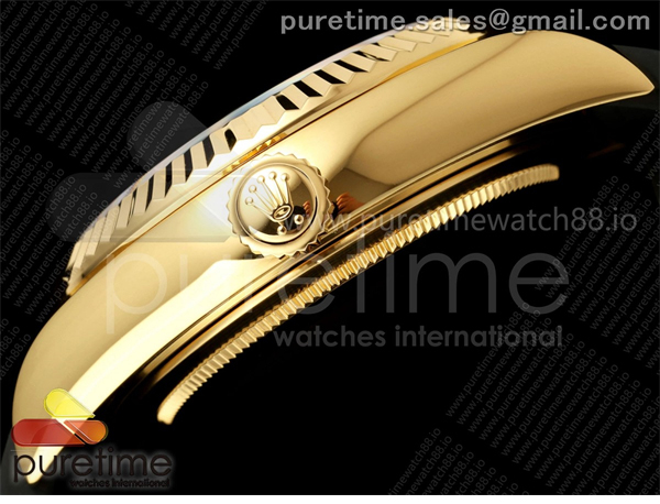 ZF공장 롤렉스 스카이드웰러 옐로우골드금통 샴페인다이얼 러버스트랩 텅스텐 Skydweller 336238 YG_RU Gold ZF V2 Asia 2824