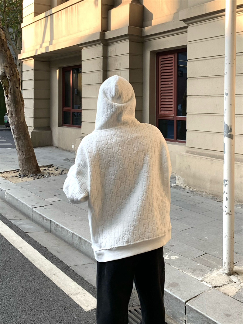 디올 오블리크 코튼 플리스 후드 스웨트셔츠