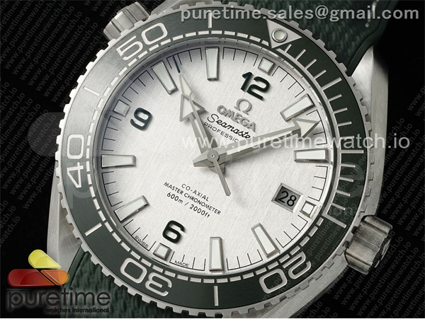 VS공장 오메가 씨마스터 플래닛오션 600M 그린베젤 그린러버스트랩 Planet Ocean 43.5mm SS VSF 1_1 Best Edition Green Bezel White Dial on Green Rubber Strap A8900 Super Clone