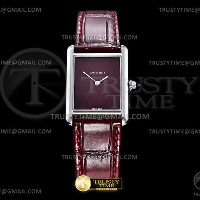 DR공장 까르띠에 탱크 머스트 라지 레드다이얼 악어스트랩 Cartier Tank Must SS_LE Red DRF Swiss Qtz