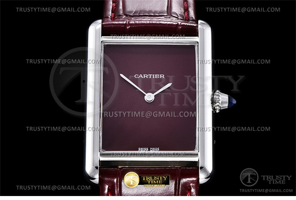 DR공장 까르띠에 탱크 머스트 라지 레드다이얼 악어스트랩 Cartier Tank Must SS_LE Red DRF Swiss Qtz