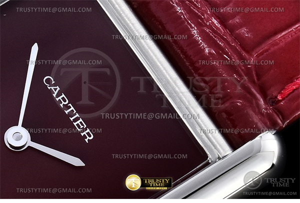 DR공장 까르띠에 탱크 머스트 라지 레드다이얼 악어스트랩 Cartier Tank Must SS_LE Red DRF Swiss Qtz