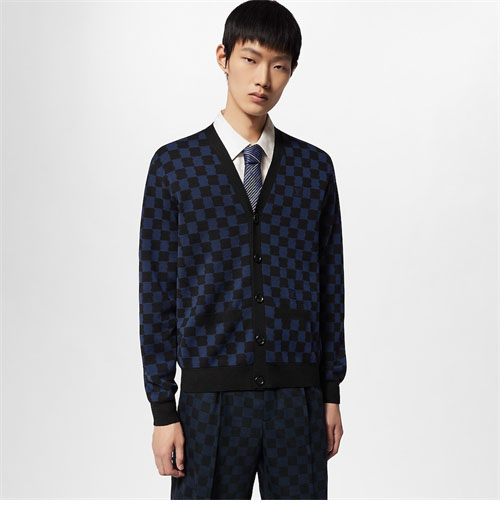 루이비통 다미에 울 V넥 가디건