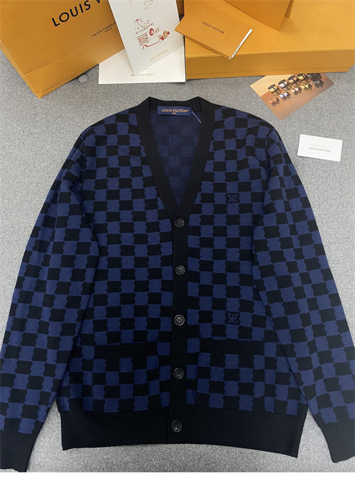루이비통 다미에 울 V넥 가디건