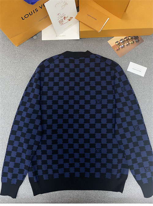 루이비통 다미에 울 V넥 가디건