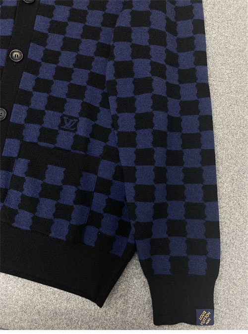 루이비통 다미에 울 V넥 가디건