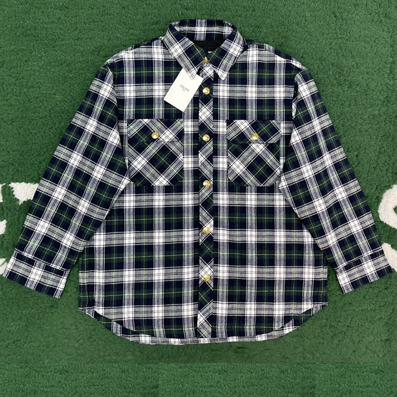 셀린느 타탄 오버셔츠