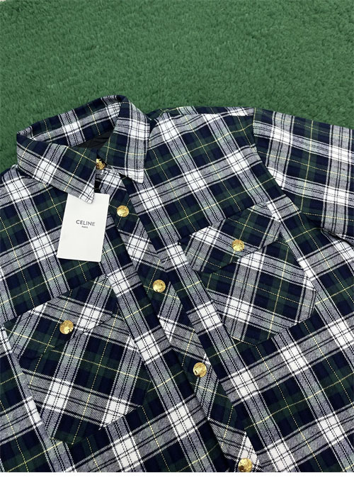셀린느 타탄 오버셔츠