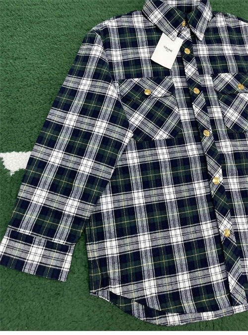 셀린느 타탄 오버셔츠