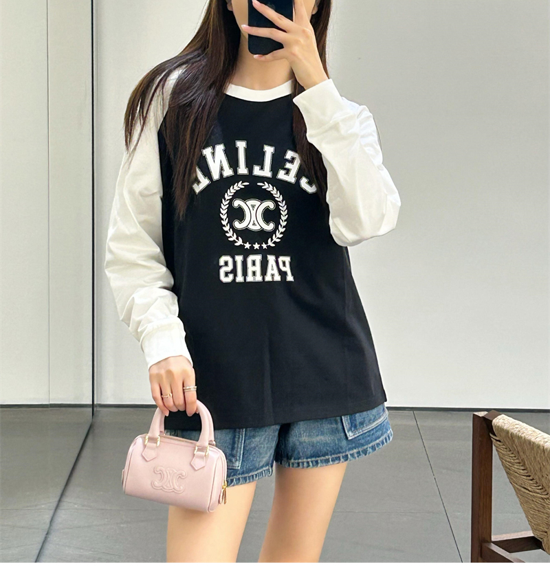 셀린느 프린트 루즈핏 코튼 저지 티셔츠