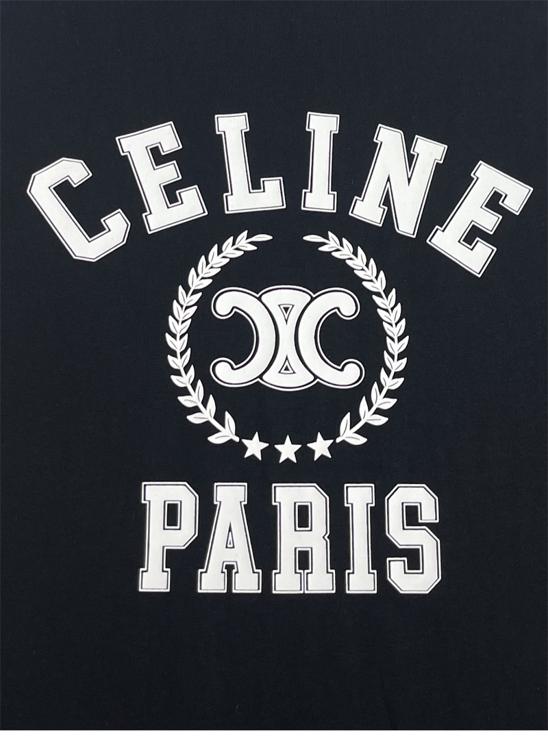 셀린느 프린트 루즈핏 코튼 저지 티셔츠