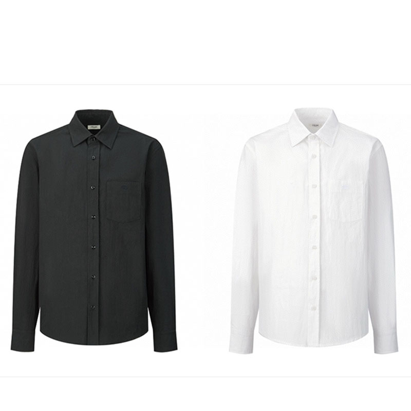 셀린느 24ss 트리옹프 로고 자수 린넨 셔츠